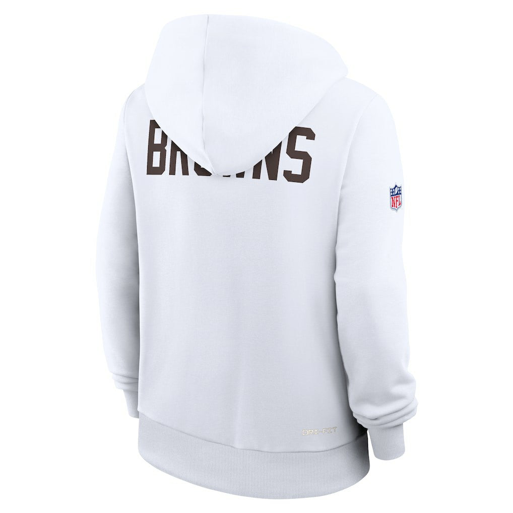 Nike Cleveland Browns Women's Throwback Sideline Standard Issue Dri-FIT Hoodie White