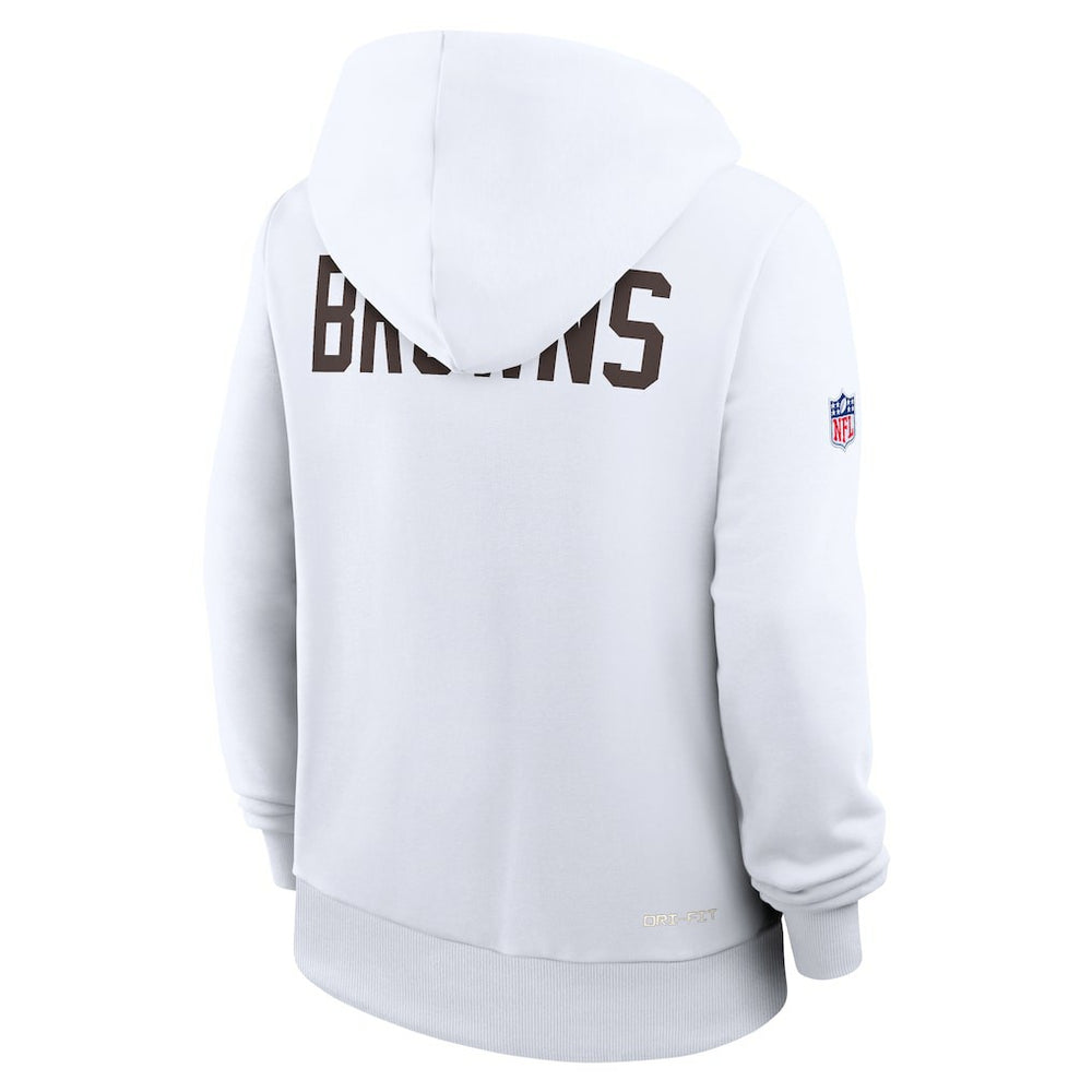 Nike Cleveland Browns Women's Throwback Sideline Standard Issue Dri-FIT Hoodie White
