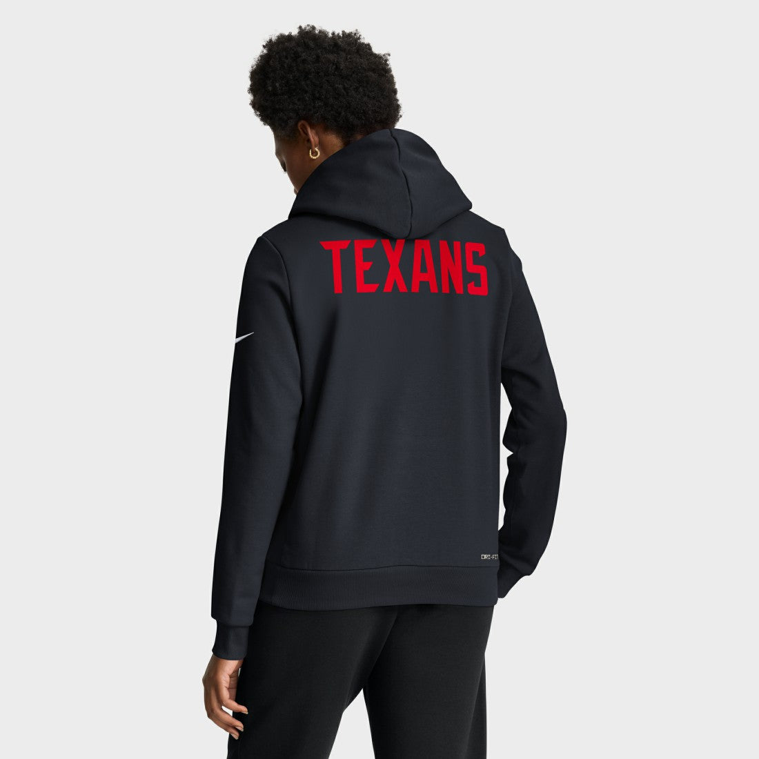 Nike Houston Texans Women's Throwback Sideline Standard Issue Dri-FIT Hoodie Navy