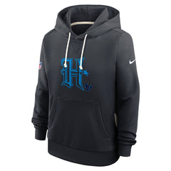 Nike Houston Texans Women's Throwback Sideline Standard Issue Dri-FIT Hoodie Navy