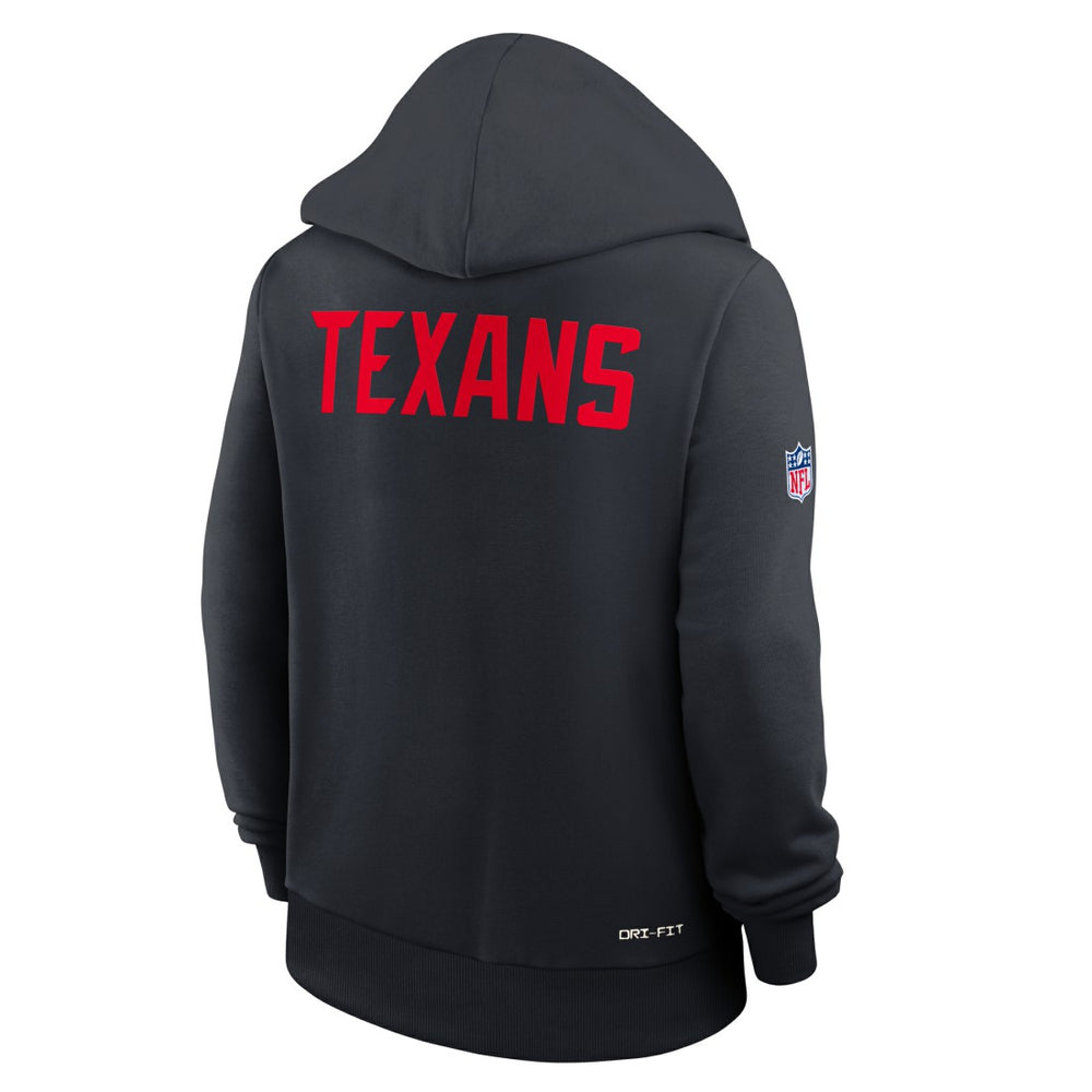 Nike Houston Texans Women's Throwback Sideline Standard Issue Dri-FIT Hoodie Navy