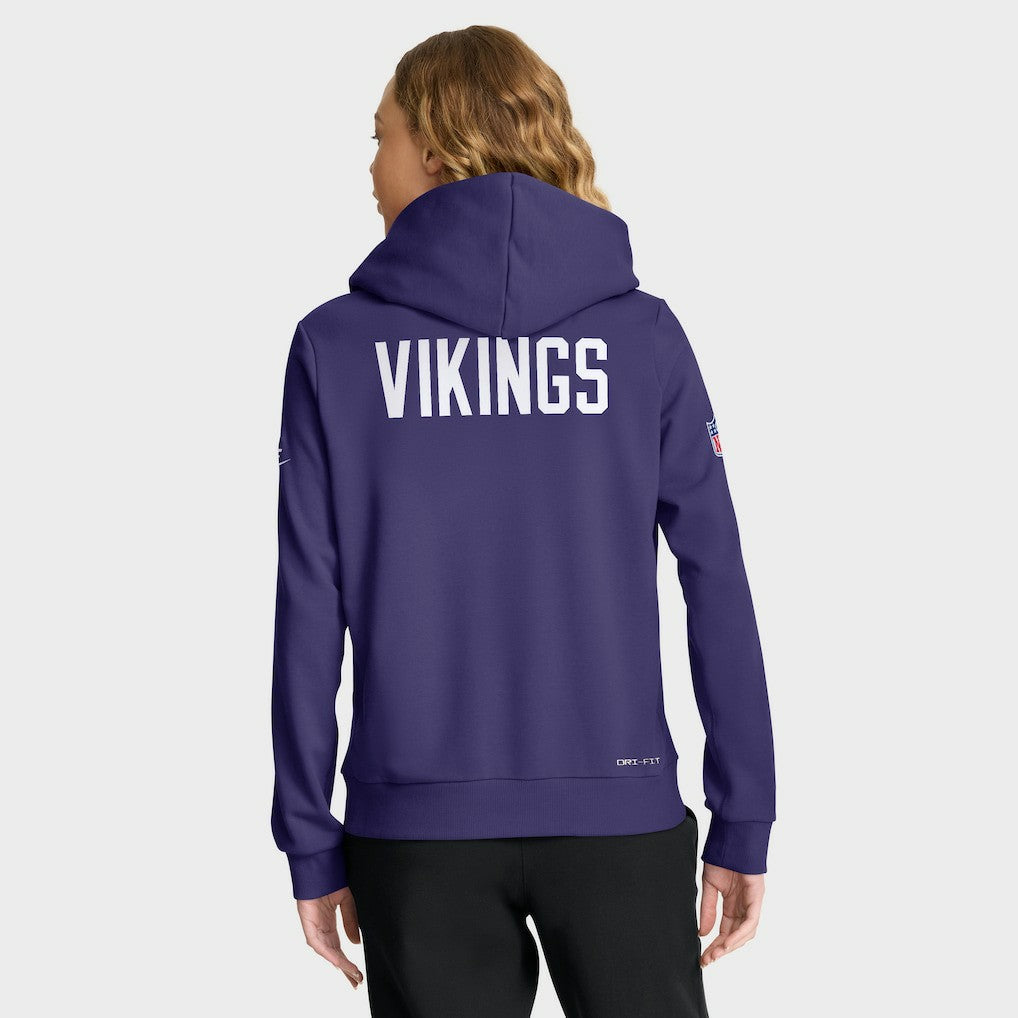 Nike Minnesota Vikings Women's Throwback Sideline Standard Issue Dri-FIT Hoodie Purple