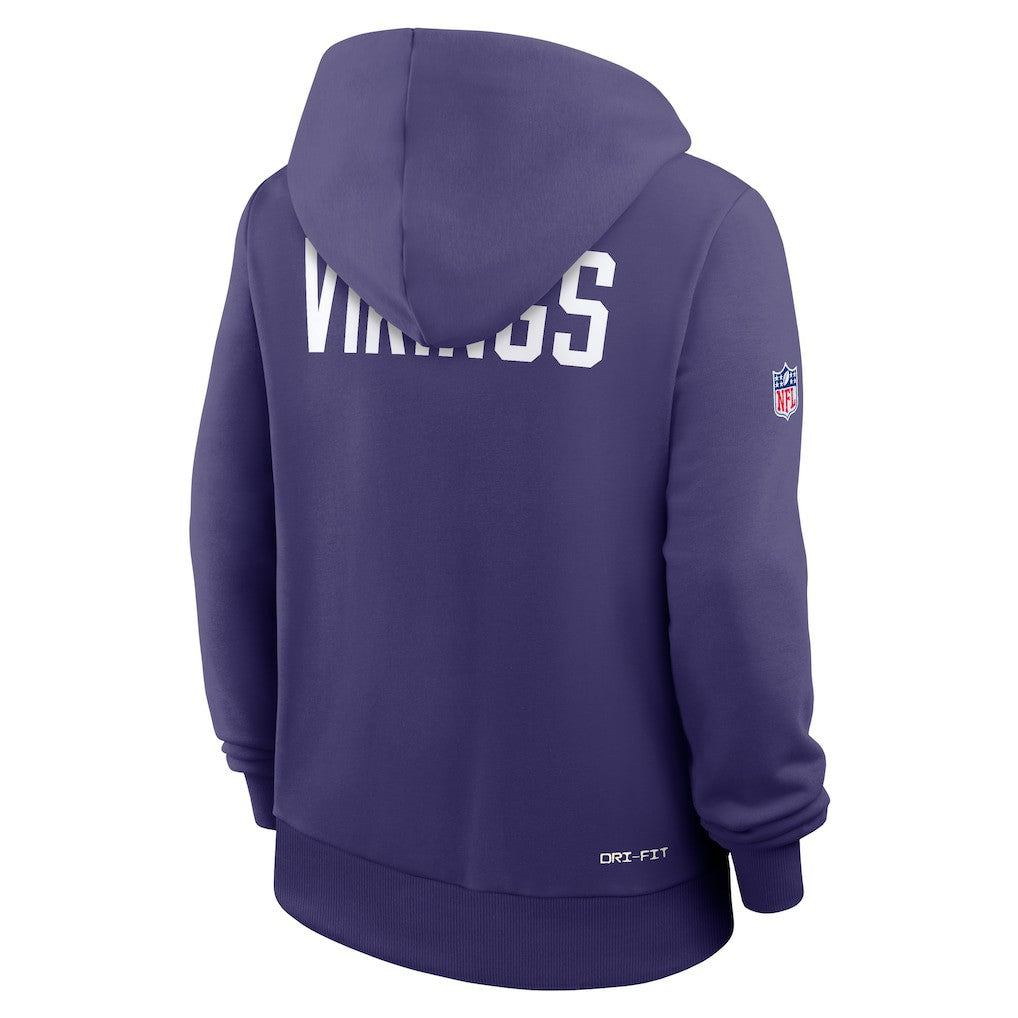 Nike Minnesota Vikings Women's Throwback Sideline Standard Issue Dri-FIT Hoodie Purple