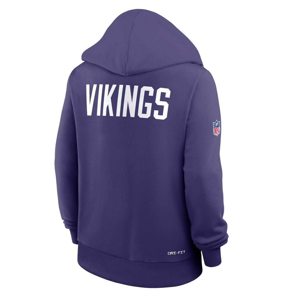 Nike Minnesota Vikings Women's Throwback Sideline Standard Issue Dri-FIT Hoodie Purple