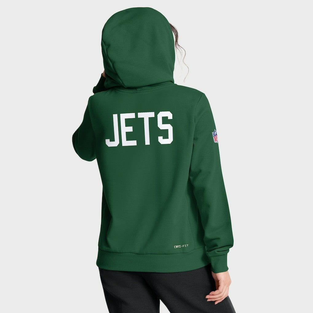 Nike New York Jets Women's Throwback Sideline Standard Issue Dri-FIT Hoodie Kelly Green