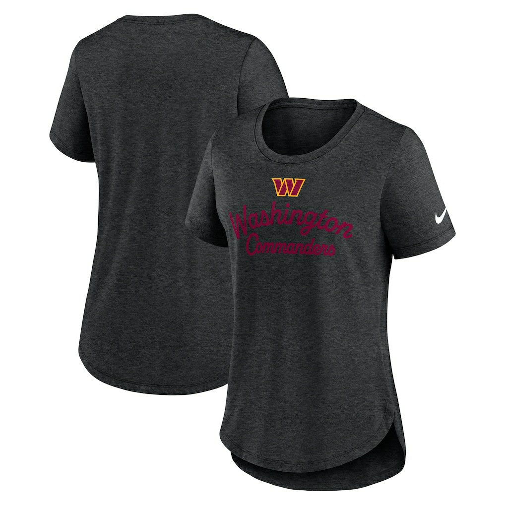 Nike Washington Commanders Women's Script Tri-Blend T-Shirt Charcoal