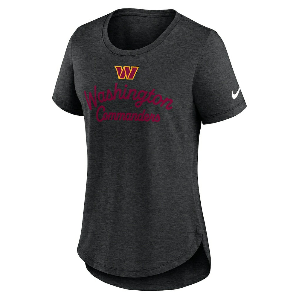 Nike Washington Commanders Women's Script Tri-Blend T-Shirt Charcoal