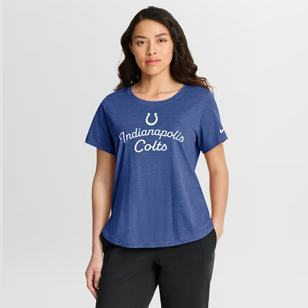Nike Indianapolis Colts Women's Script Tri-Blend T-Shirt Royal