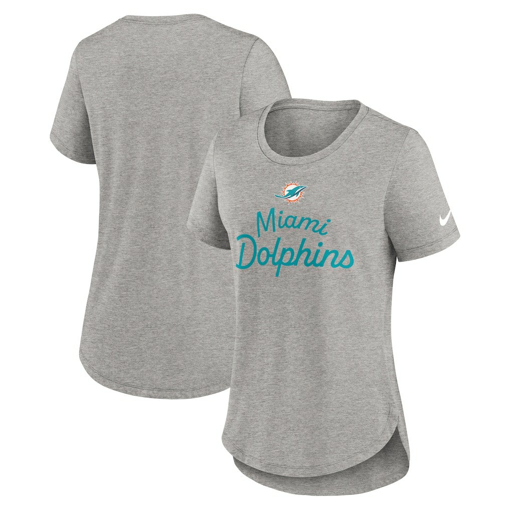 Nike Miami Dolphins Women's Script Tri-Blend T-Shirt Gray