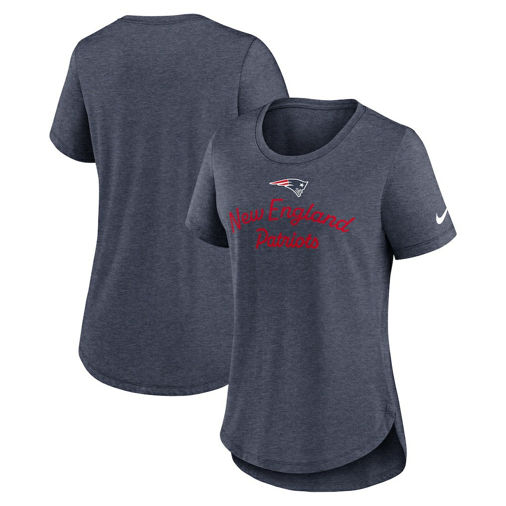 Nike New England Patriots Women's Script Tri-Blend T-Shirt Navy
