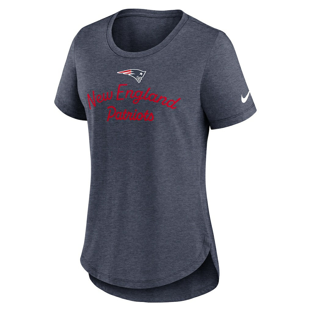 Nike New England Patriots Women's Script Tri-Blend T-Shirt Navy