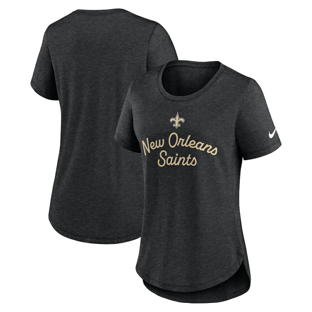 Nike New Orleans Saints Women's Script Tri-Blend T-Shirt Black