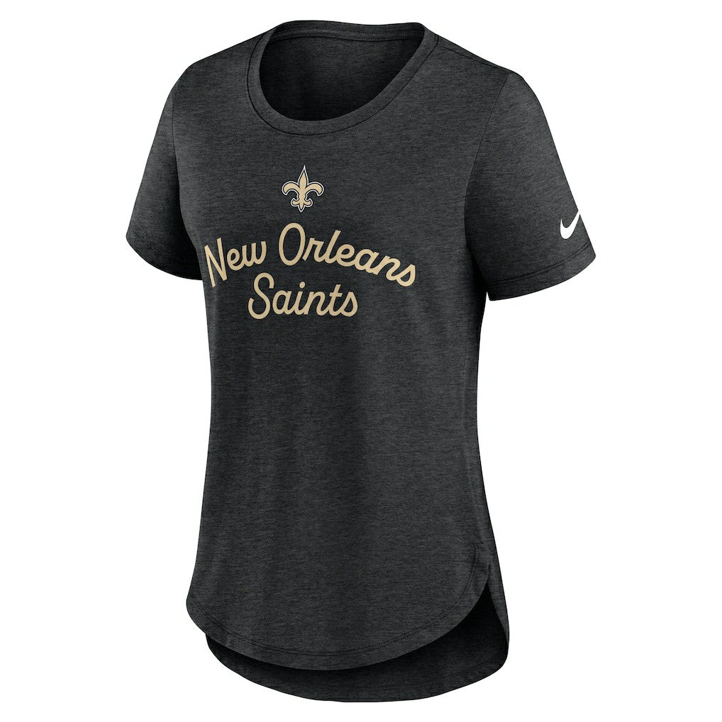 Nike New Orleans Saints Women's Script Tri-Blend T-Shirt Black
