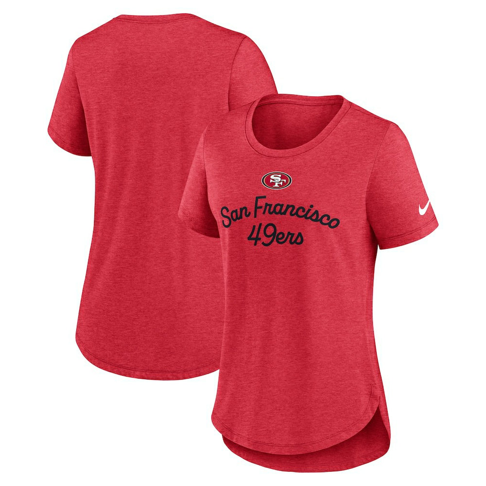 Nike San Francisco 49ers Women's Script Tri-Blend T-Shirt Scarlet