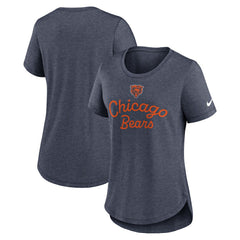 Nike Chicago Bears Women's Script Tri-Blend T-Shirt Navy