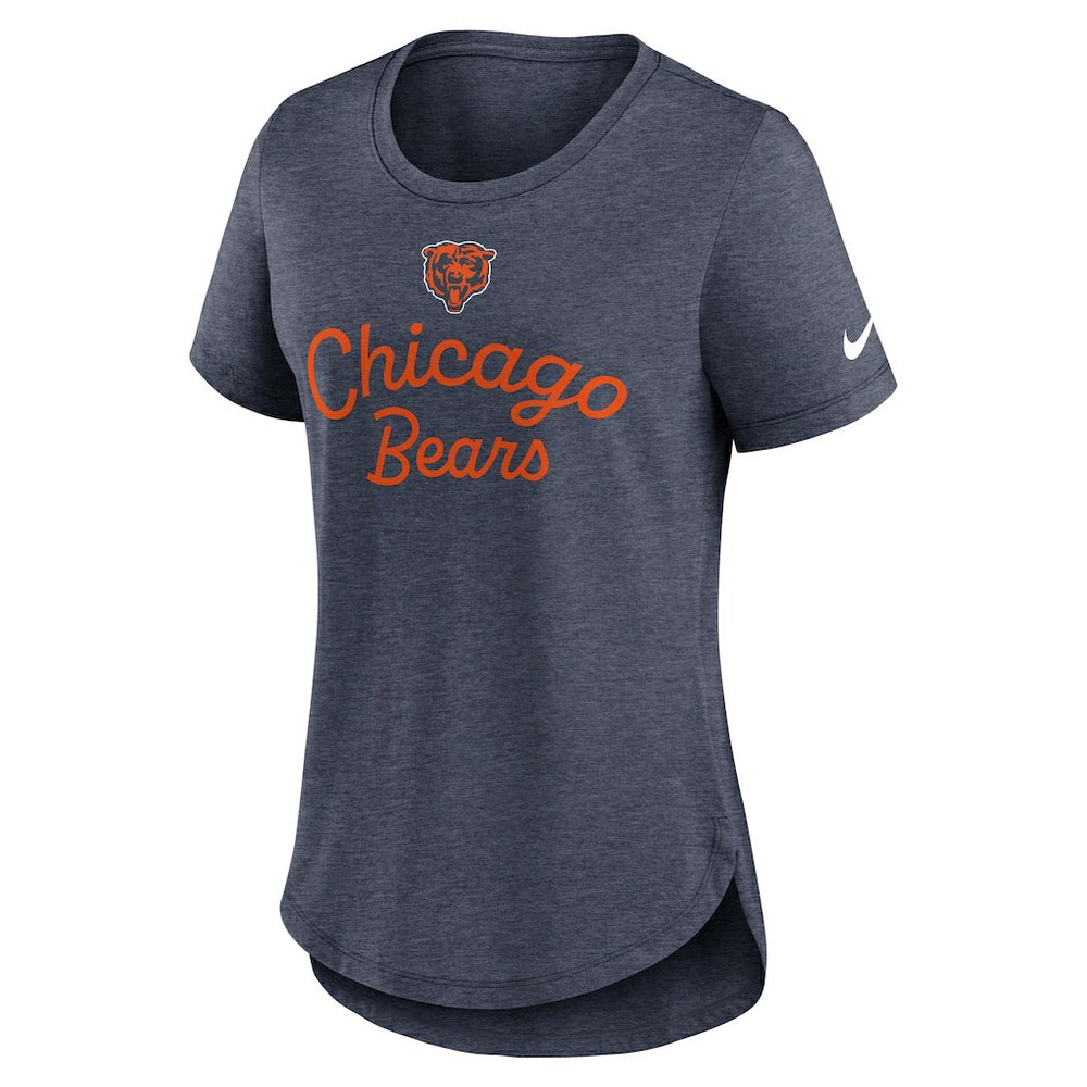 Nike Chicago Bears Women's Script Tri-Blend T-Shirt Navy