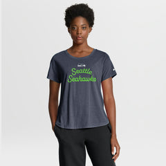 Nike Seattle Seahawks Women's Script Tri-Blend T-Shirt College Navy