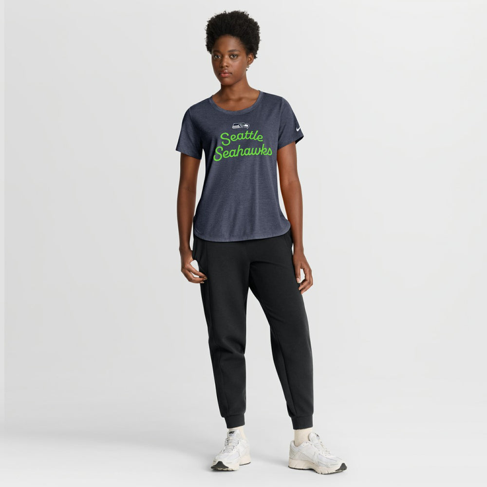 Nike Seattle Seahawks Women's Script Tri-Blend T-Shirt College Navy