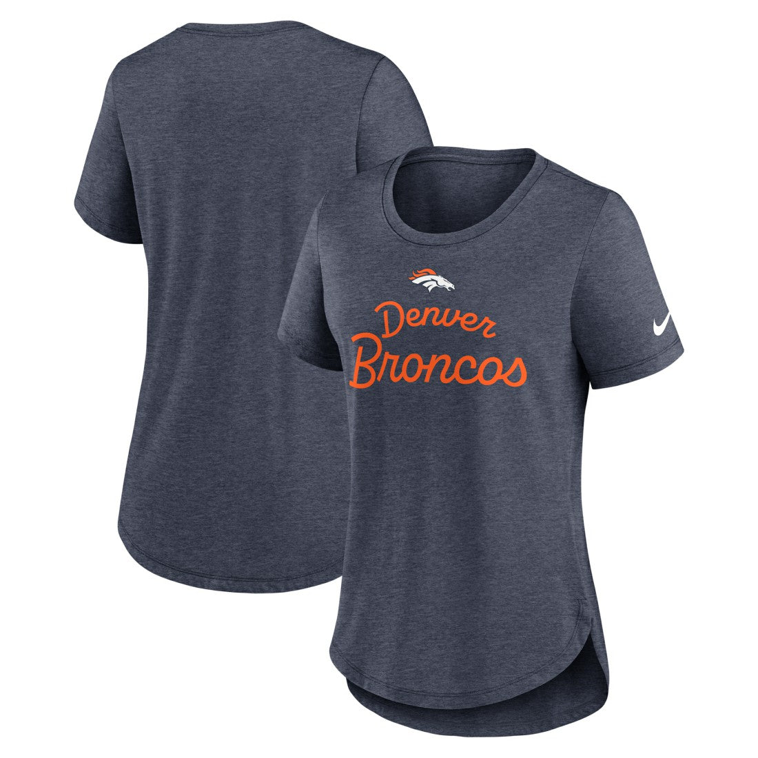 Nike Denver Broncos Women's Script Tri-Blend T-Shirt Navy