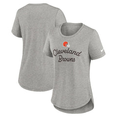 Nike Cleveland Browns Women's Script Tri-Blend T-Shirt Gray