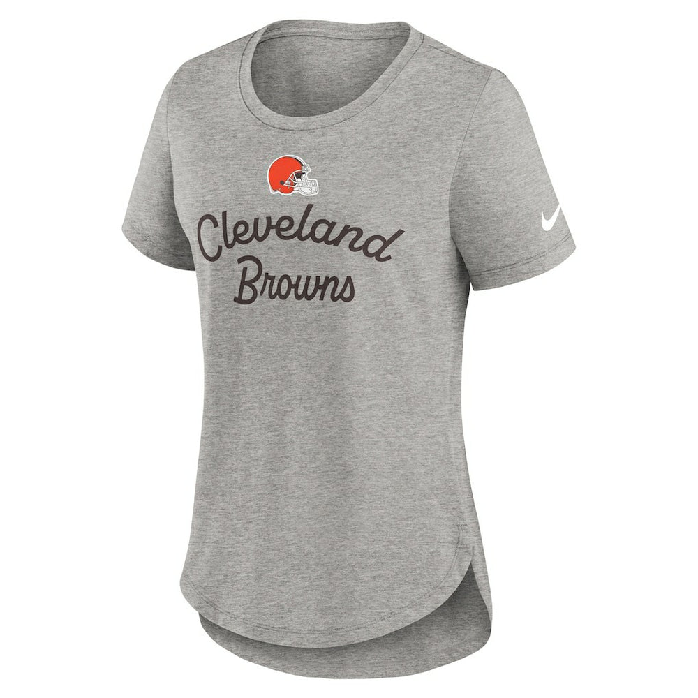 Nike Cleveland Browns Women's Script Tri-Blend T-Shirt Gray