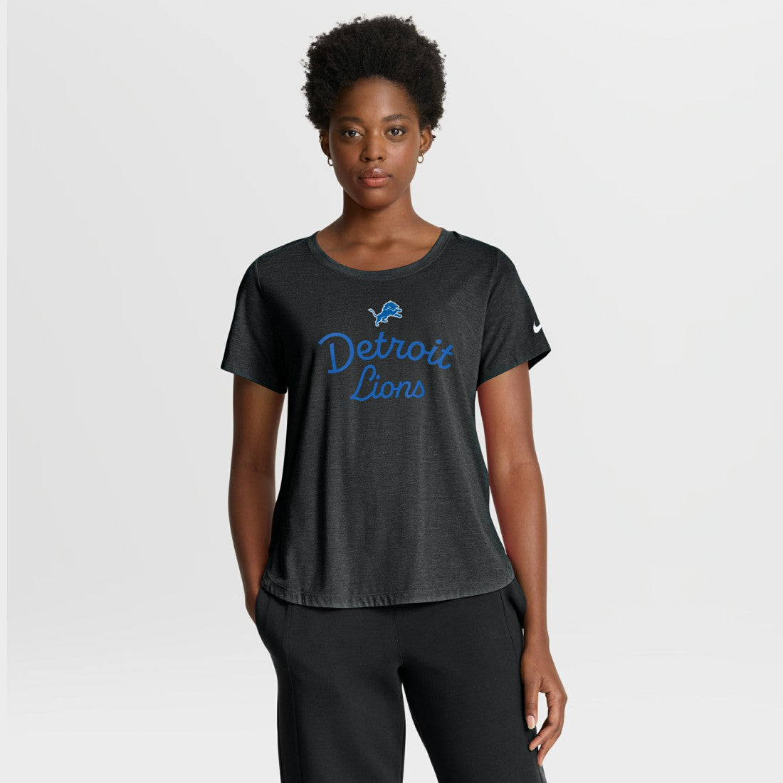 Nike Detroit Lions Women's Script Tri-Blend T-Shirt Black