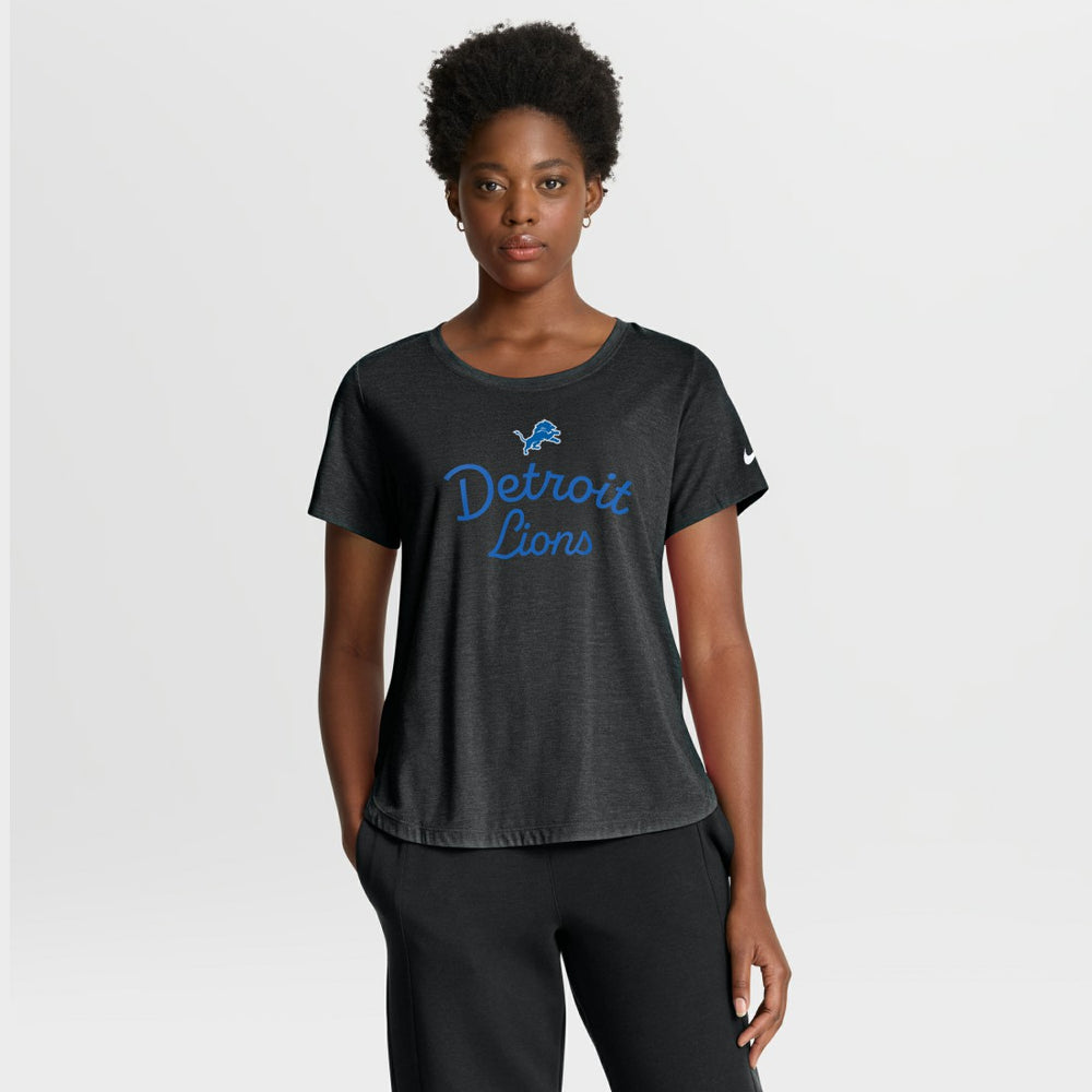 Nike Detroit Lions Women's Script Tri-Blend T-Shirt Black