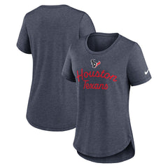 Nike Houston Texans Women's Script Tri-Blend T-Shirt Navy