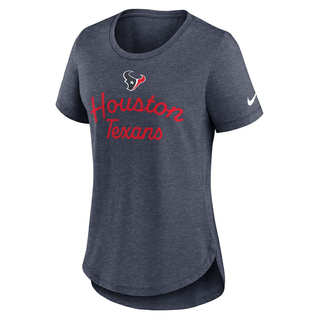 Nike Houston Texans Women's Script Tri-Blend T-Shirt Navy