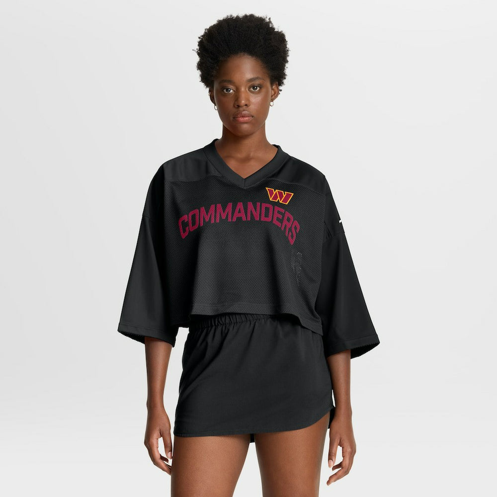 Nike Washington Commanders Women's Primetime Cropped Mesh Dri-FIT Fashion Jersey Black