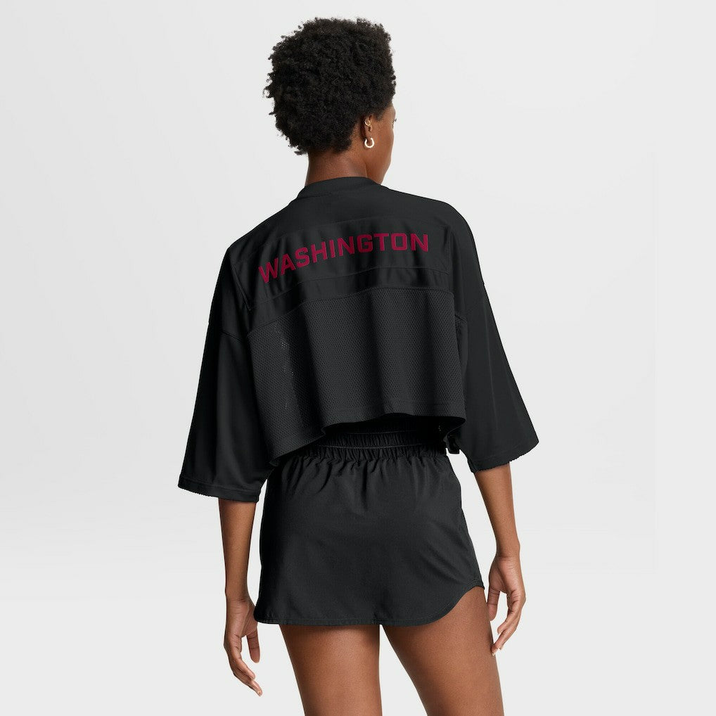 Nike Washington Commanders Women's Primetime Cropped Mesh Dri-FIT Fashion Jersey Black