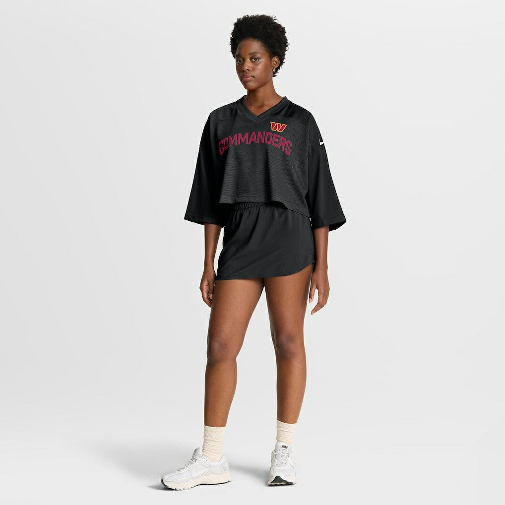 Nike Washington Commanders Women's Primetime Cropped Mesh Dri-FIT Fashion Jersey Black