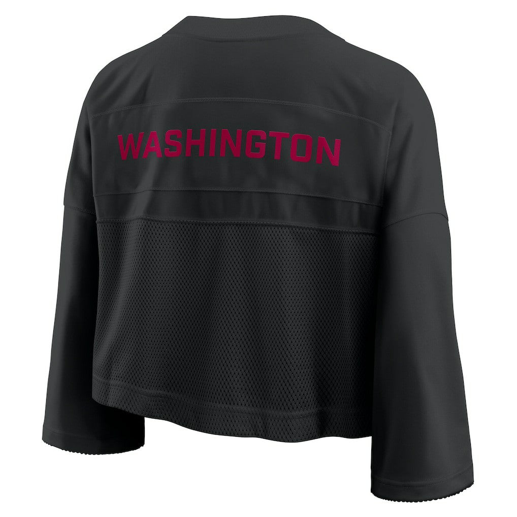 Nike Washington Commanders Women's Primetime Cropped Mesh Dri-FIT Fashion Jersey Black
