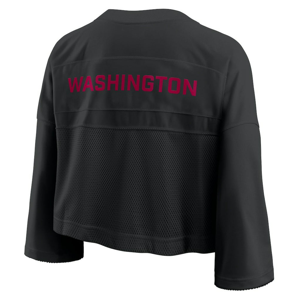 Nike Washington Commanders Women's Primetime Cropped Mesh Dri-FIT Fashion Jersey Black