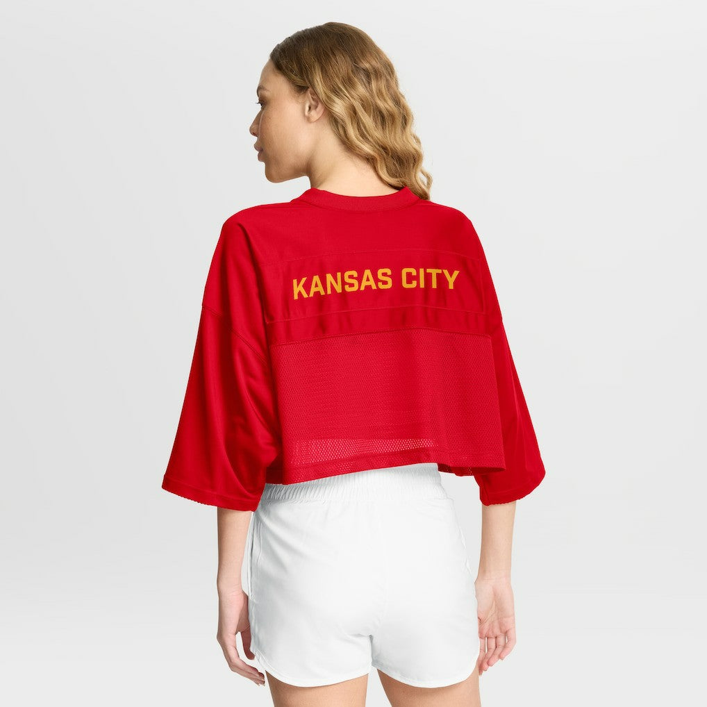 Nike Kansas City Chiefs Women's Primetime Cropped Mesh Dri-FIT Fashion Jersey Red