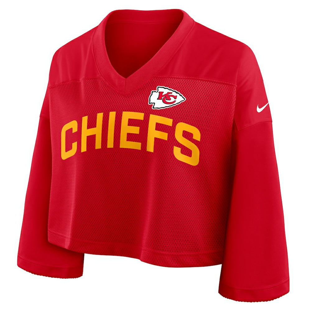 Nike Kansas City Chiefs Women's Primetime Cropped Mesh Dri-FIT Fashion Jersey Red