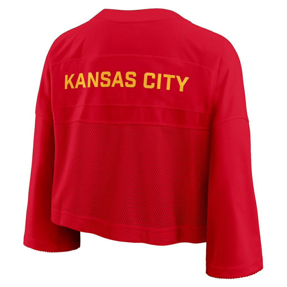 Nike Kansas City Chiefs Women's Primetime Cropped Mesh Dri-FIT Fashion Jersey Red