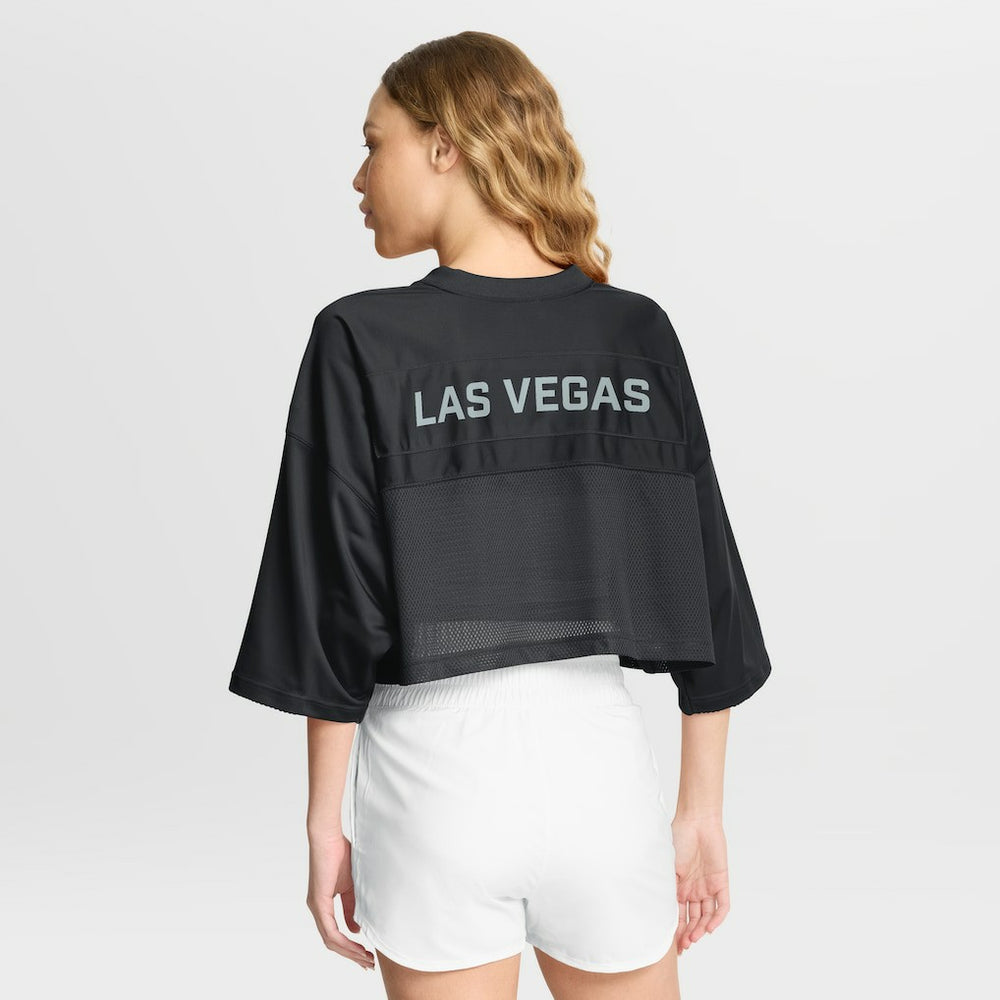 Nike Las Vegas Raiders Women's Primetime Cropped Mesh Dri-FIT Fashion Jersey Black