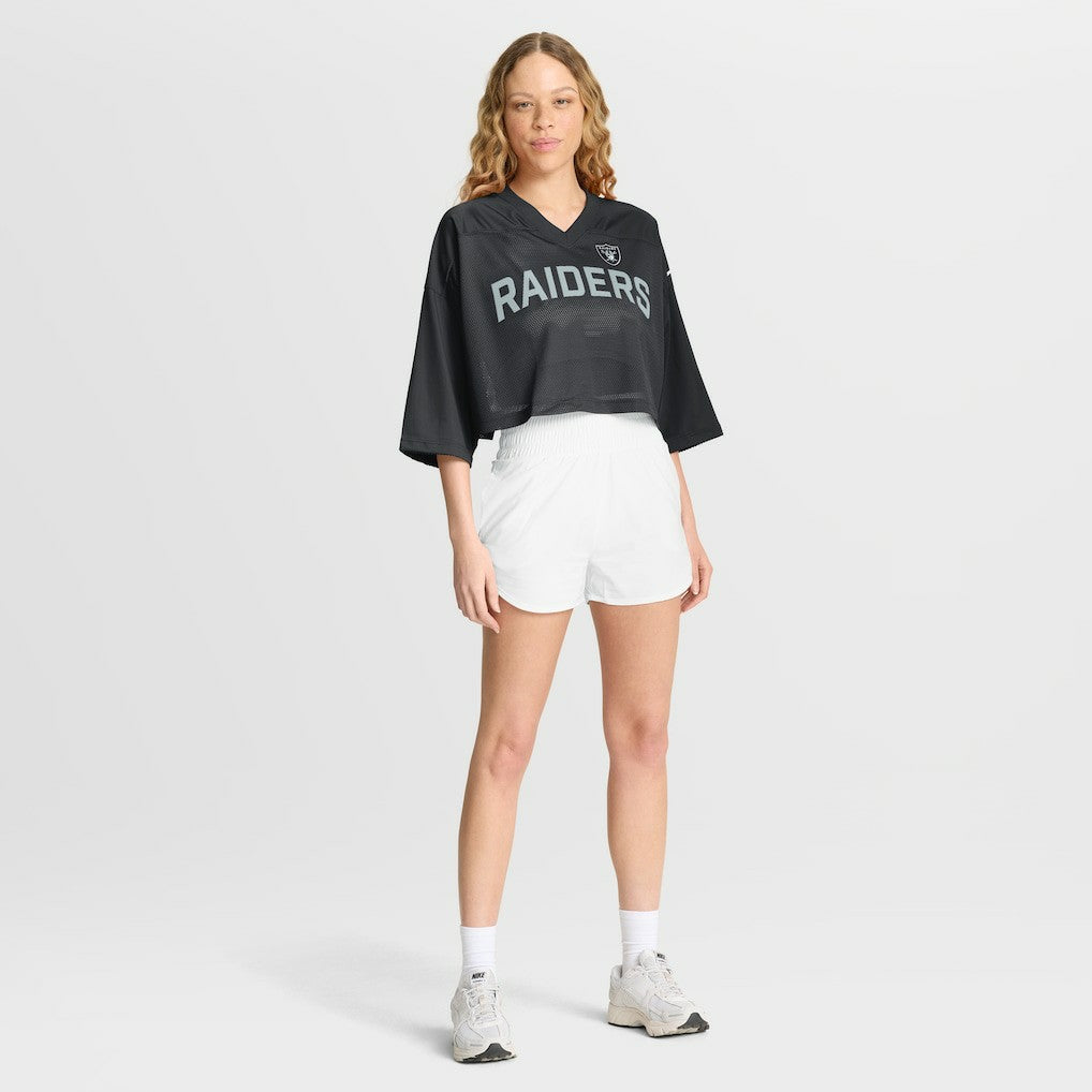 Nike Las Vegas Raiders Women's Primetime Cropped Mesh Dri-FIT Fashion Jersey Black