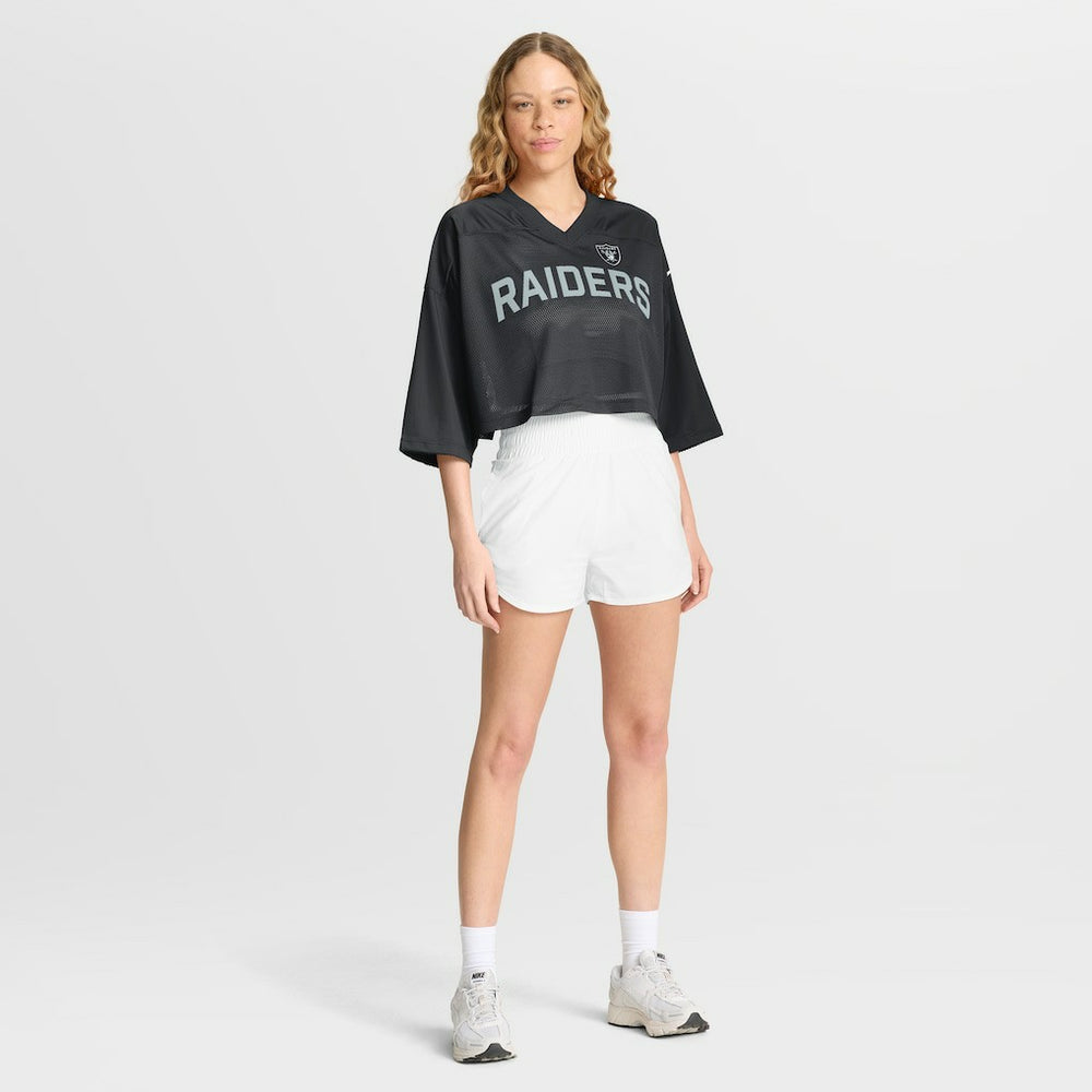 Nike Las Vegas Raiders Women's Primetime Cropped Mesh Dri-FIT Fashion Jersey Black