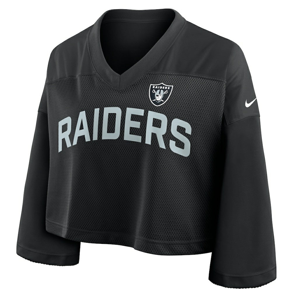 Nike Las Vegas Raiders Women's Primetime Cropped Mesh Dri-FIT Fashion Jersey Black