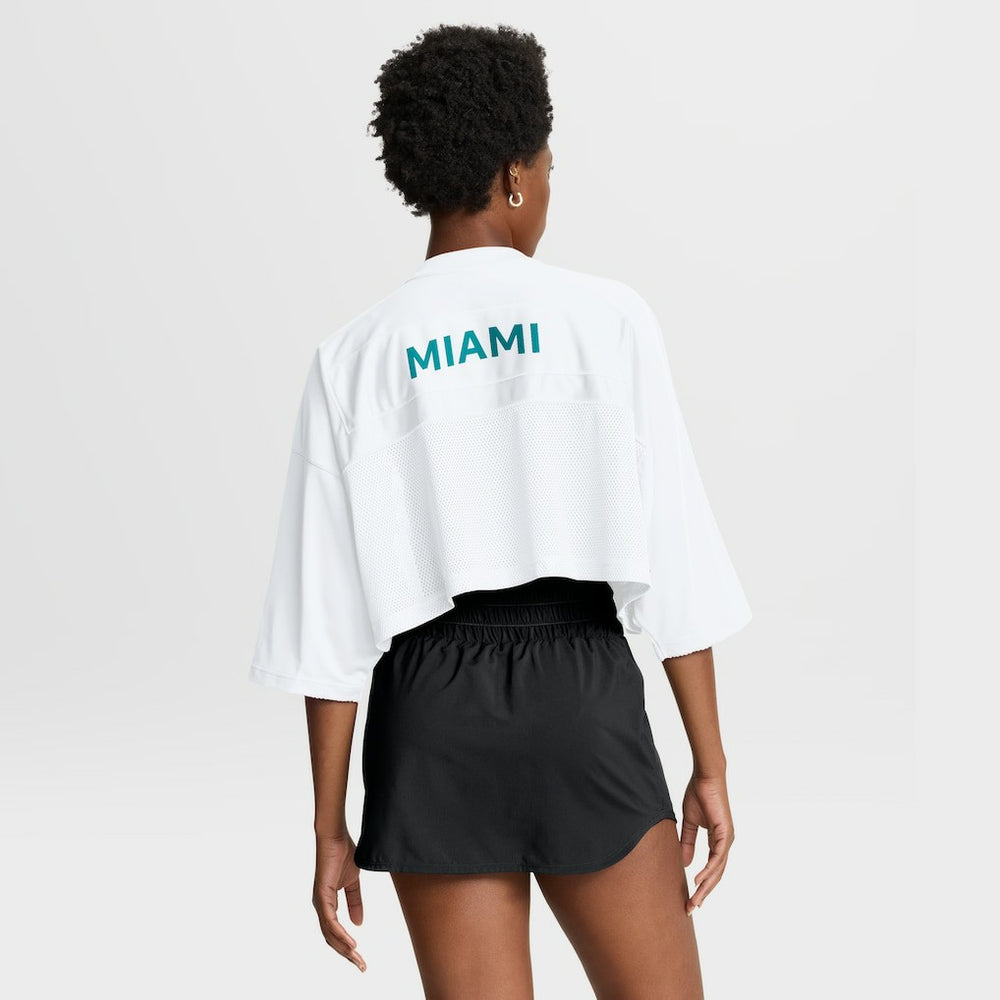 Nike Miami Dolphins Women's Primetime Cropped Mesh Dri-FIT Fashion Jersey White
