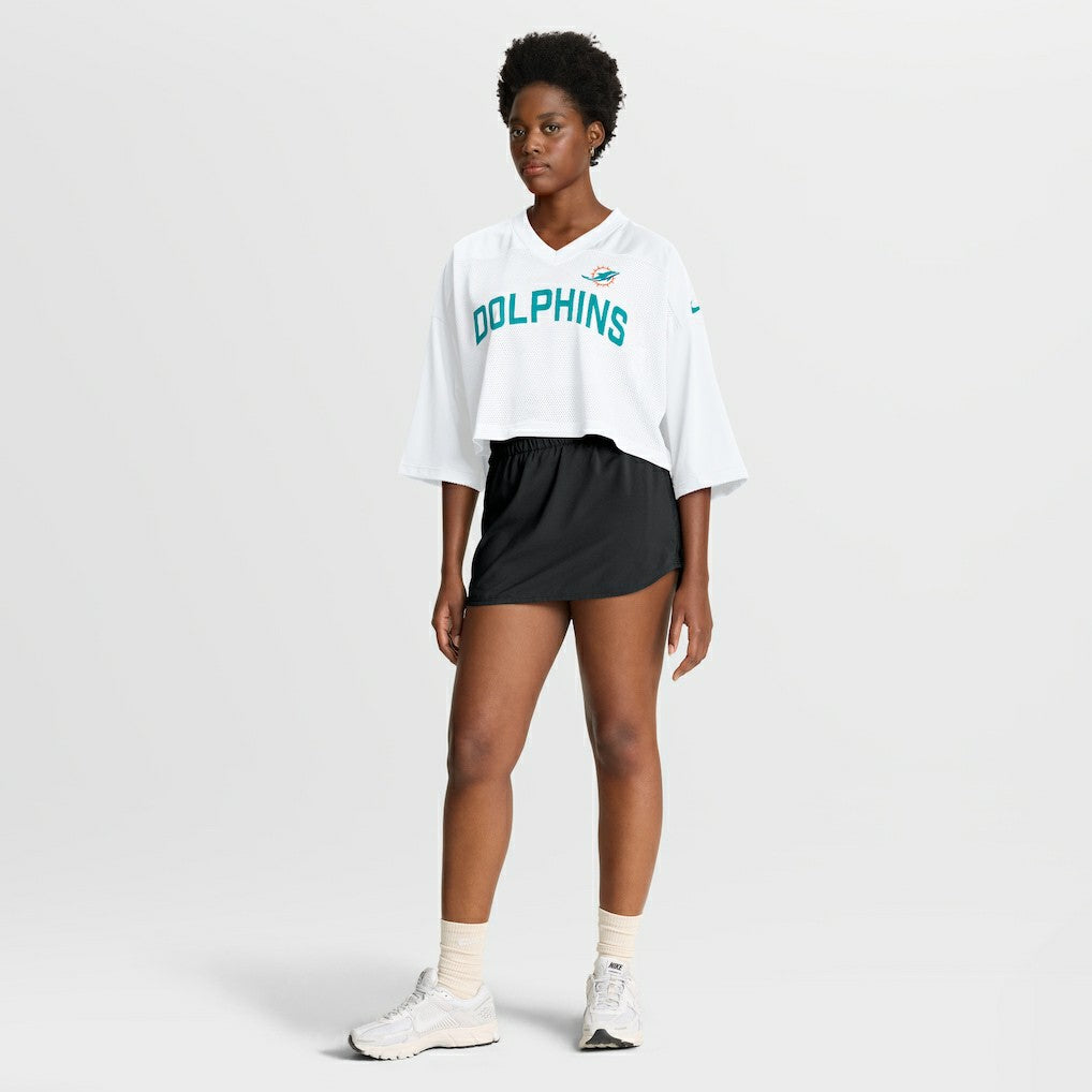 Nike Miami Dolphins Women's Primetime Cropped Mesh Dri-FIT Fashion Jersey White