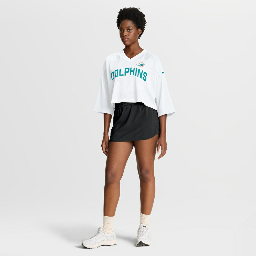 Nike Miami Dolphins Women's Primetime Cropped Mesh Dri-FIT Fashion Jersey White