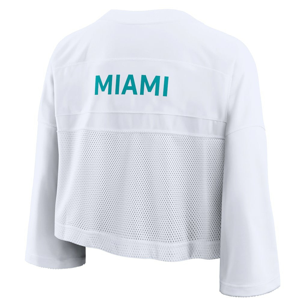 Nike Miami Dolphins Women's Primetime Cropped Mesh Dri-FIT Fashion Jersey White
