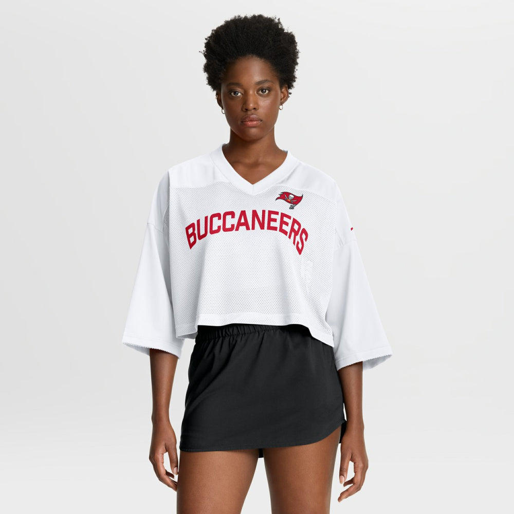 Nike Tampa Bay Buccaneers Women's Primetime Cropped Mesh Dri-FIT Fashion Jersey White