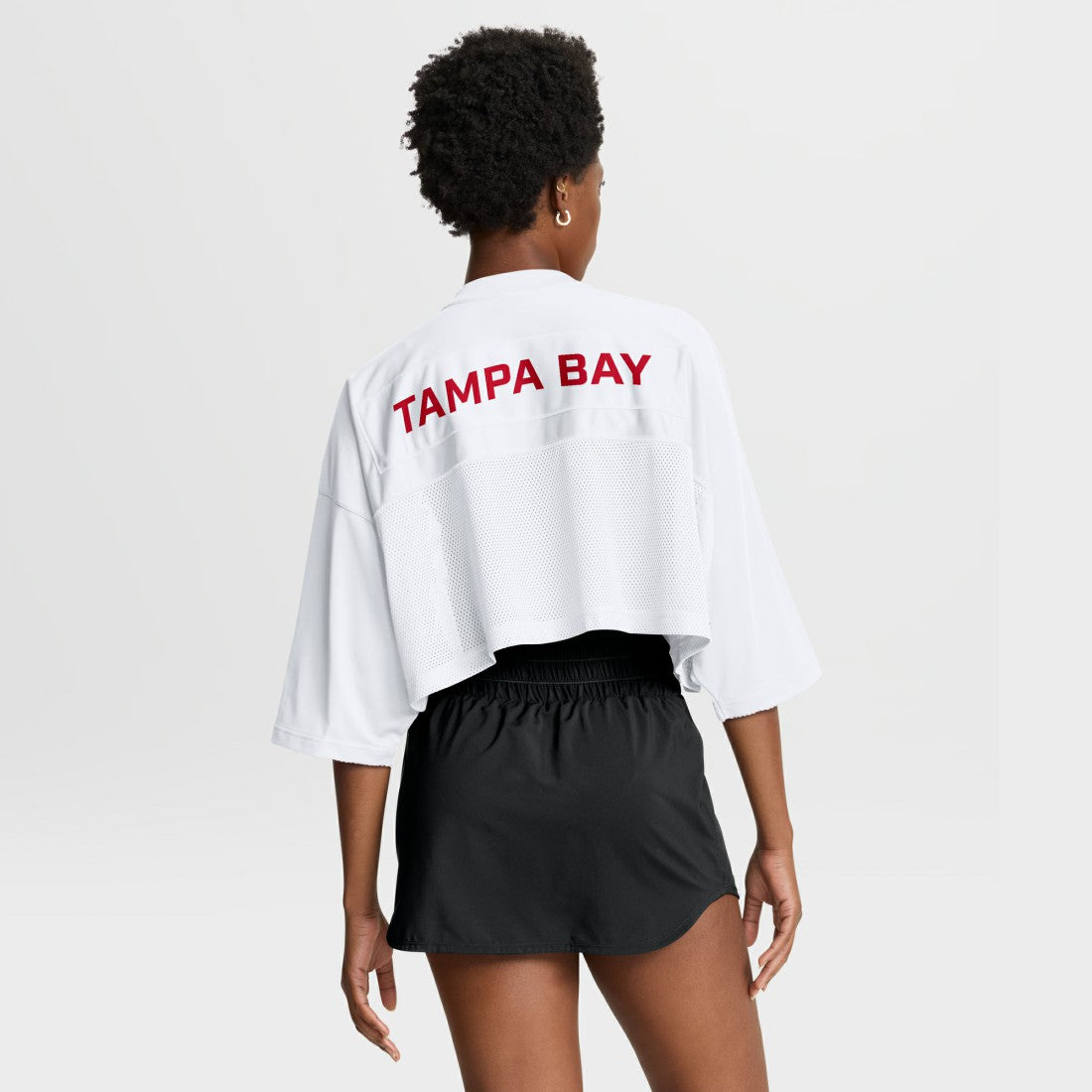 Nike Tampa Bay Buccaneers Women's Primetime Cropped Mesh Dri-FIT Fashion Jersey White