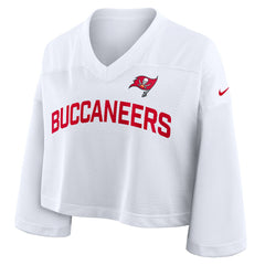 Nike Tampa Bay Buccaneers Women's Primetime Cropped Mesh Dri-FIT Fashion Jersey White