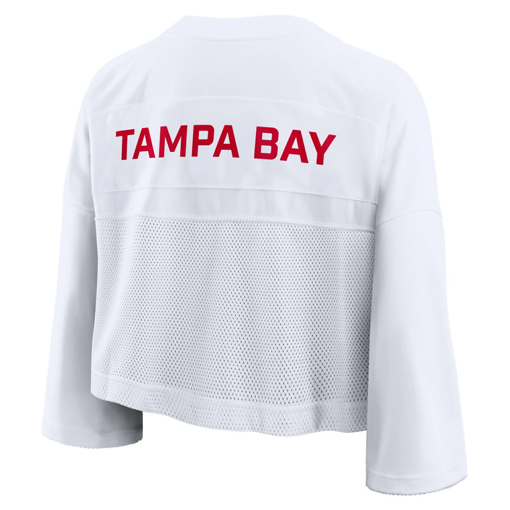 Nike Tampa Bay Buccaneers Women's Primetime Cropped Mesh Dri-FIT Fashion Jersey White