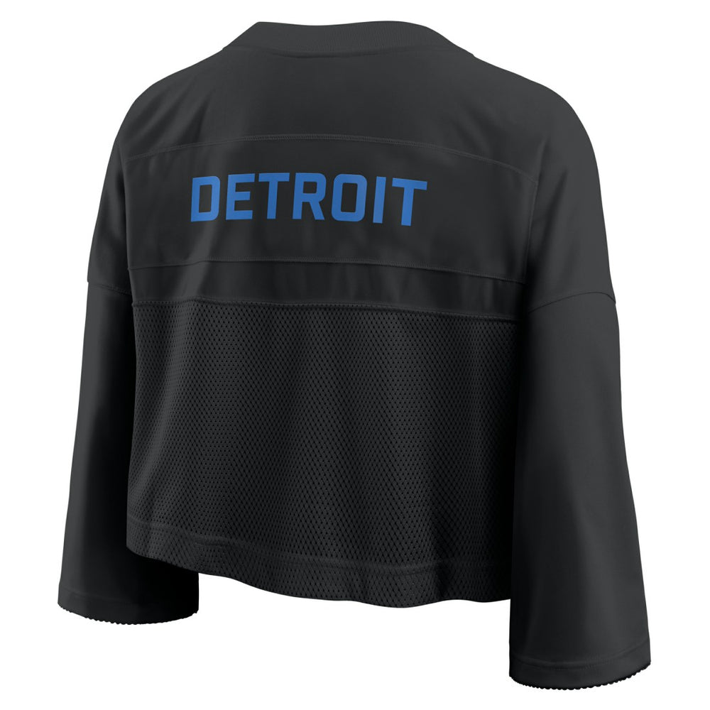 Nike Detroit Lions Women's Primetime Cropped Mesh Dri-FIT Fashion Jersey Black
